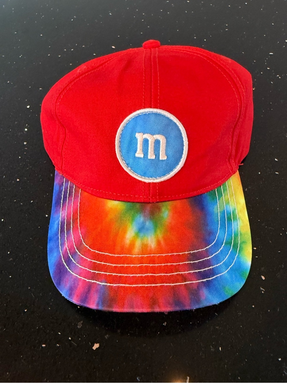M&M'S Rainbow Tie-Dye Brim and Blue Patch Hat